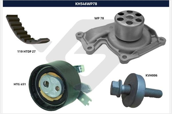 Водяной насос + комплект зубчатого ремня HUTCHINSON KH 546WP78