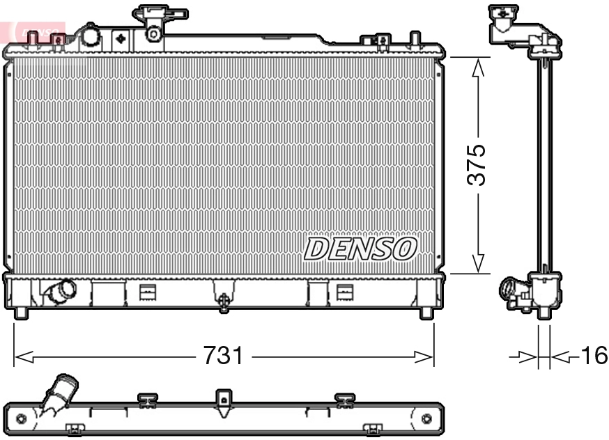 Радиатор охлаждение двигателя DENSO DRM44036