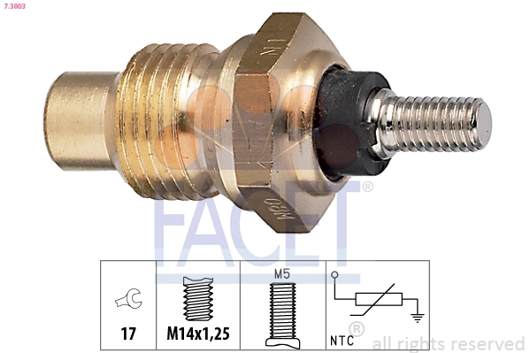 Датчик температура охлаждающей жидкости made in italy - oe equivalent FACET 7.3003
