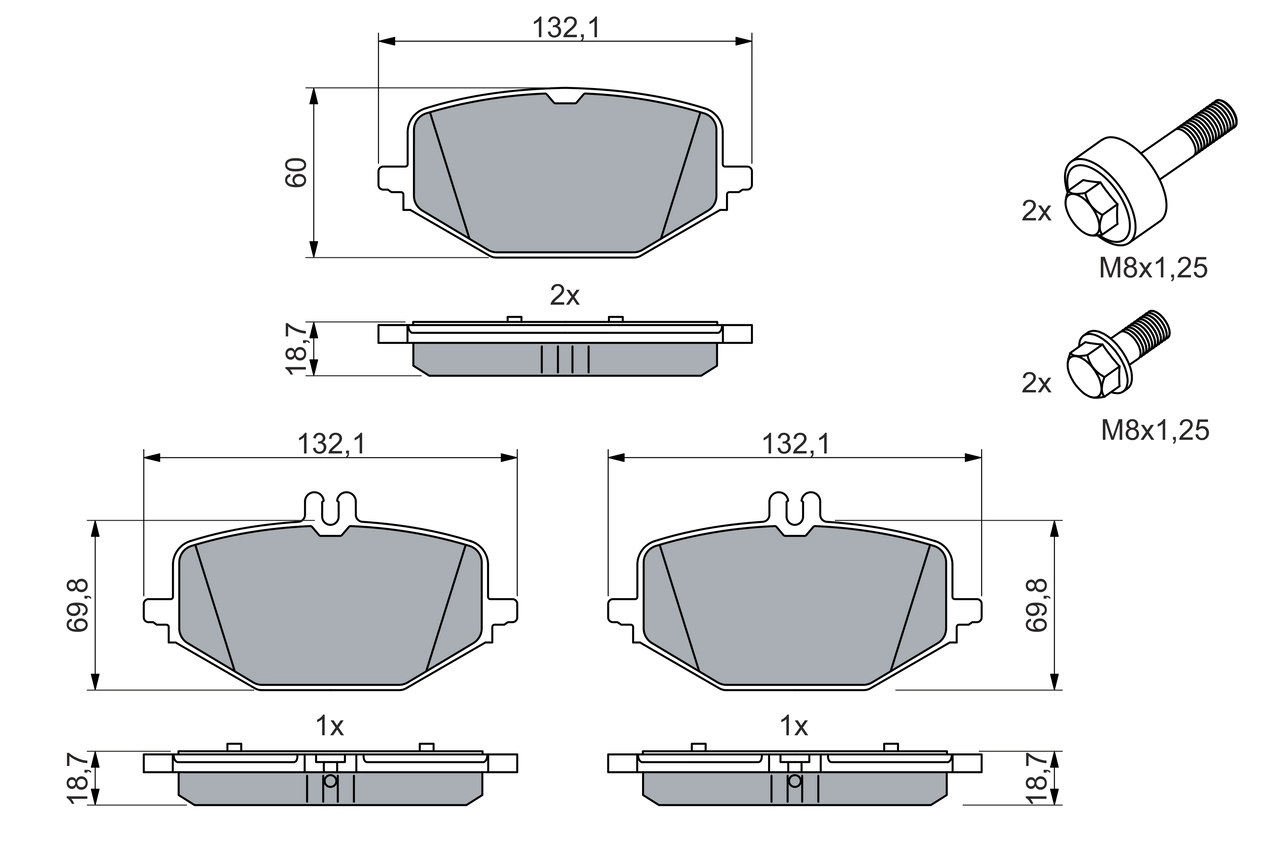 Комплект тормозных колодок дисковый тормоз BOSCH 0 986 460 023