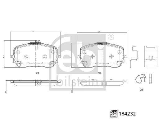 Комплект тормозных колодок дисковый тормоз FEBI BILSTEIN 184232