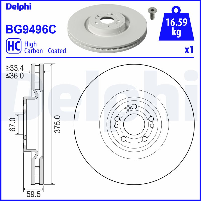 Тормозной диск DELPHI BG9496C