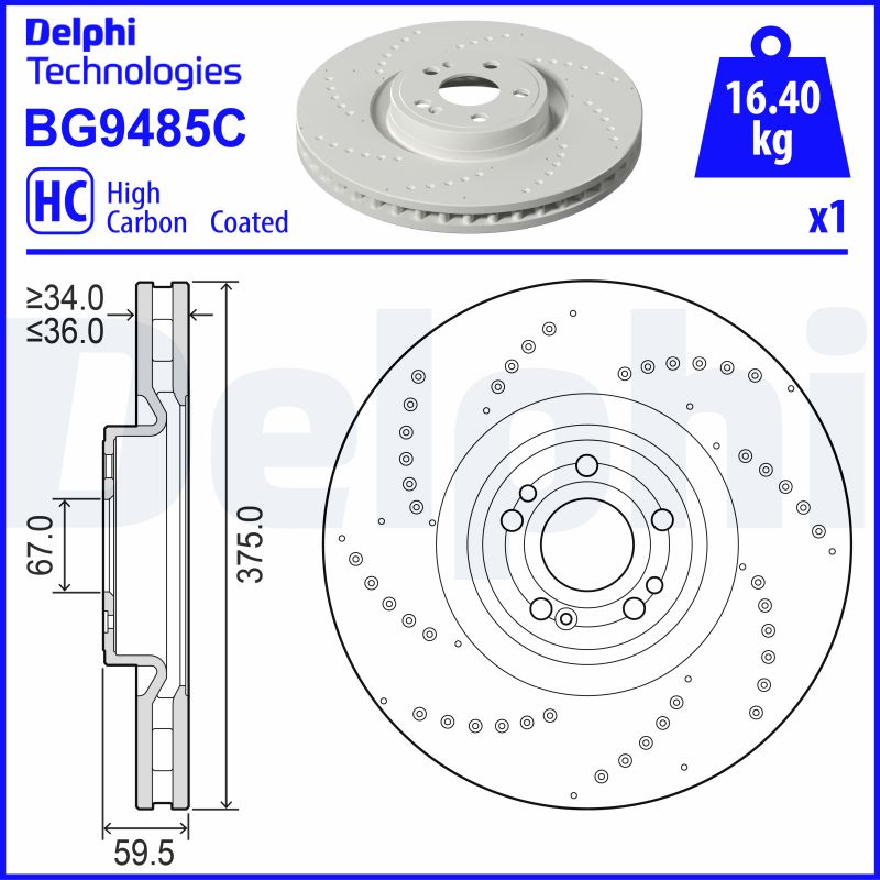 Тормозной диск DELPHI BG9485C