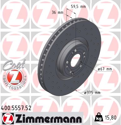 Тормозной диск sport brake disc z ZIMMERMANN 400.5557.52