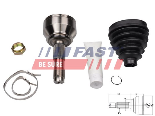 Шарнирный комплект приводной вал FAST FT25079K