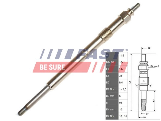 Свеча накаливания FAST FT82736