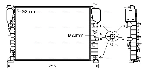 Радиатор охлаждение двигателя AVA QUALITY COOLING MSA2449