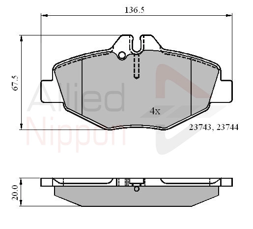Комплект тормозных колодок дисковый тормоз anl braking ALLIED NIPPON ADB01209