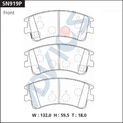Комплект тормозных колодок дисковый тормоз ADVICS SN919P