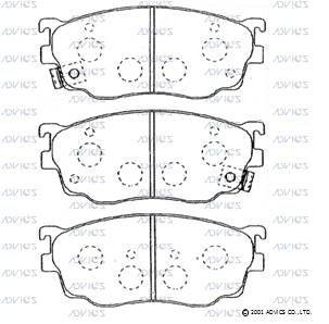 Комплект тормозных колодок дисковый тормоз ADVICS SN872P