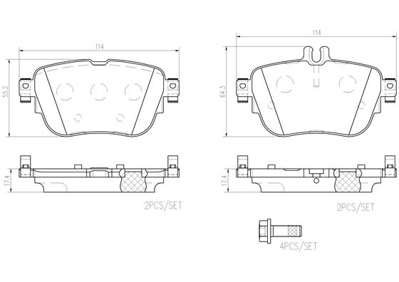 Комплект тормозных колодок дисковый тормоз prime line - ceramic BREMBO P50136N