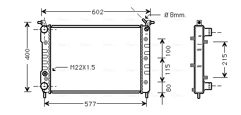 Радиатор охлаждение двигателя AVA QUALITY COOLING FTA2232
