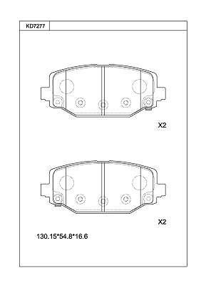 Комплект тормозных колодок дисковый тормоз ASIMCO KD7277