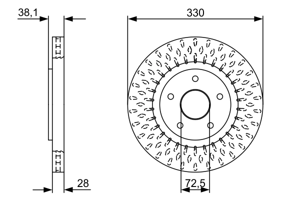 Тормозной диск BOSCH 0 986 479 V85