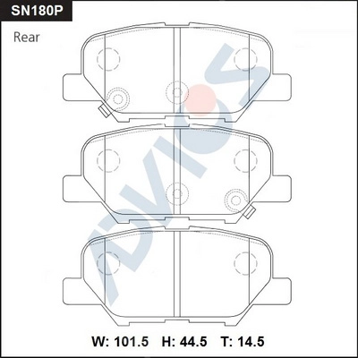 Комплект тормозных колодок дисковый тормоз ADVICS SN180P