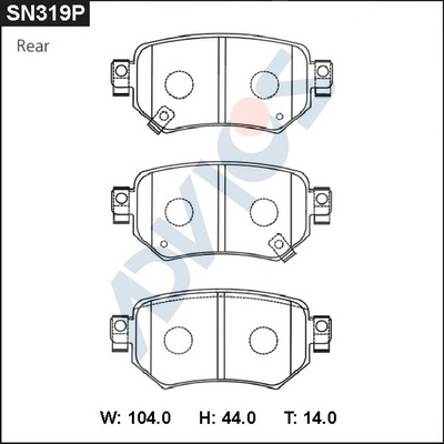 Комплект тормозных колодок дисковый тормоз ADVICS SN319P