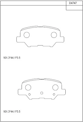 Комплект тормозных колодок дисковый тормоз ASIMCO KD4747