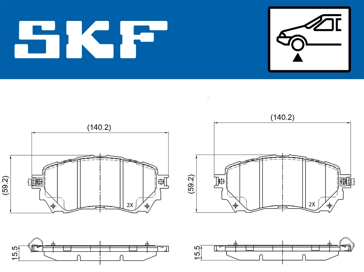 Комплект тормозных колодок дисковый тормоз SKF VKBP 80394 A