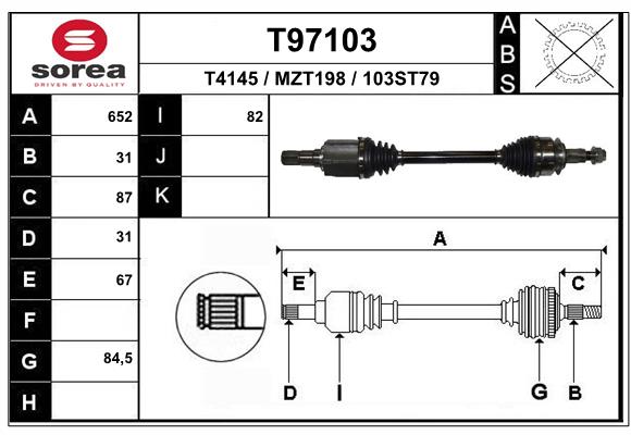 Приводной вал EAI T97103