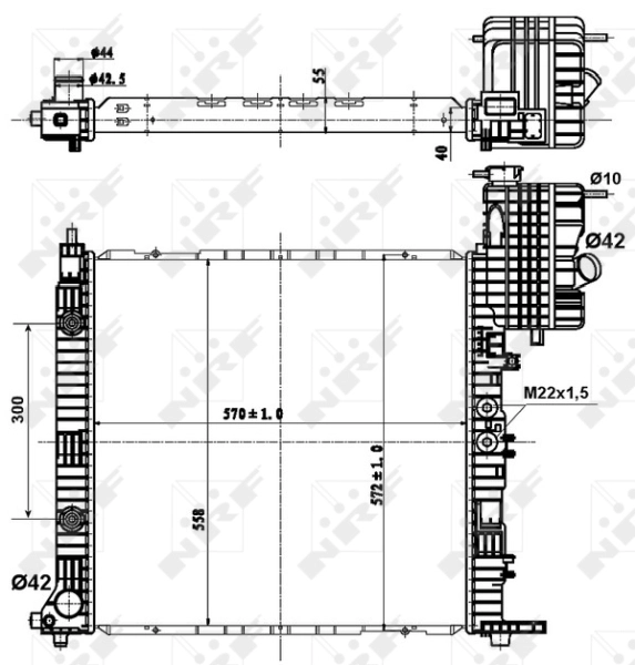 Радиатор охлаждение двигателя NRF 50581