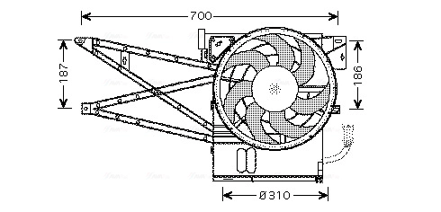 Вентилятор охлаждение двигателя AVA QUALITY COOLING OL7515