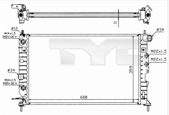 Радиатор охлаждение двигателя TYC 725-0004-R
