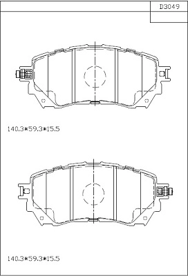 Комплект тормозных колодок дисковый тормоз ASIMCO KD3049
