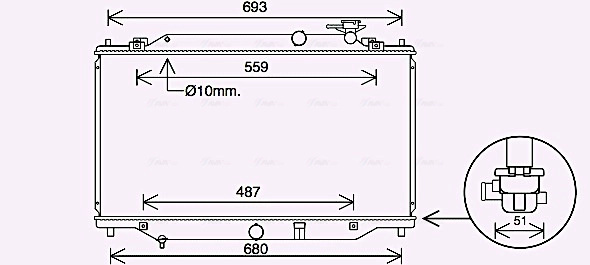 Радиатор охлаждение двигателя AVA QUALITY COOLING MZ2269
