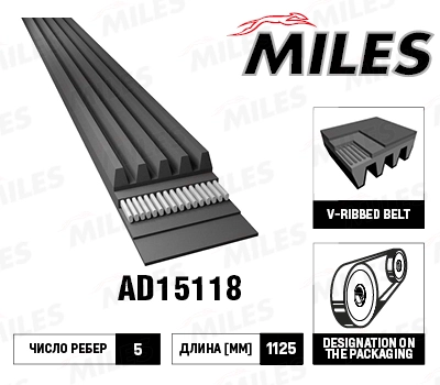 Поликлиновой ремень MILES AD15118