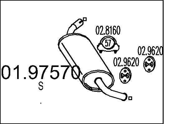 Глушитель выхлопных газов конечный MTS 01.97570