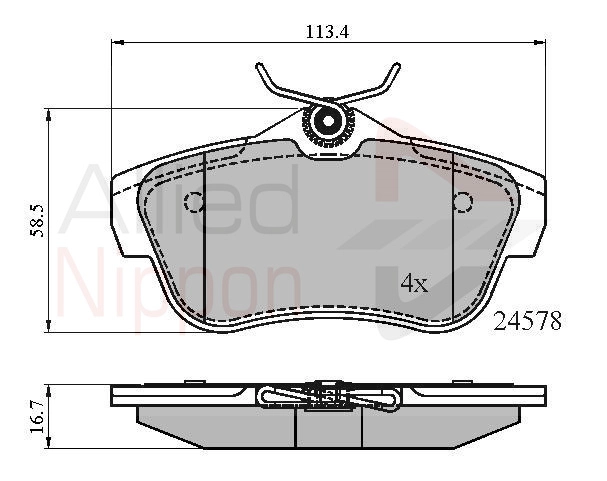 Комплект тормозных колодок дисковый тормоз anl braking ALLIED NIPPON ADB01622