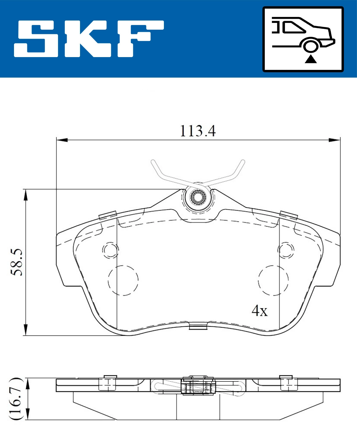 Комплект тормозных колодок дисковый тормоз SKF VKBP 90061