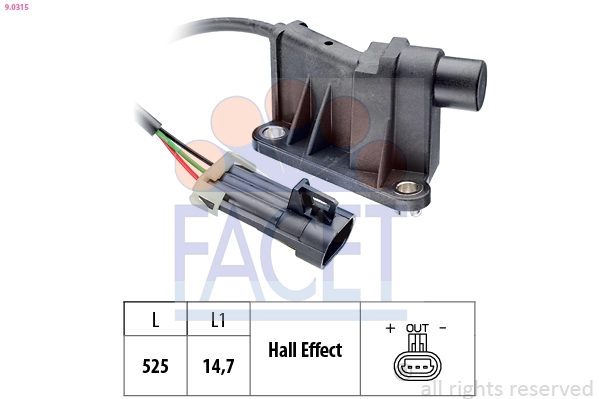 Датчик положение распределительного вала made in italy - oe equivalent FACET 9.0315