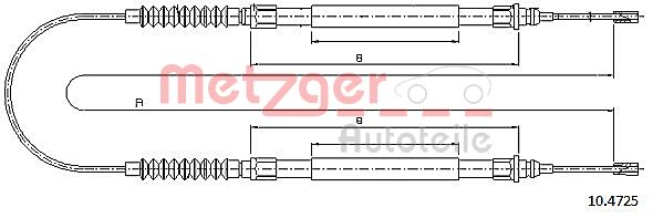 Тросик cтояночный тормоз METZGER 10.4725