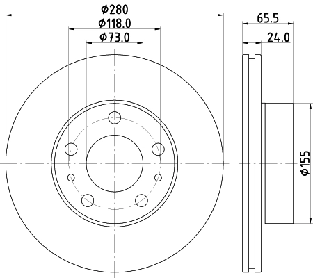 Тормозной диск pro HELLA/BEHR/PAGID 8DD 355 132-141
