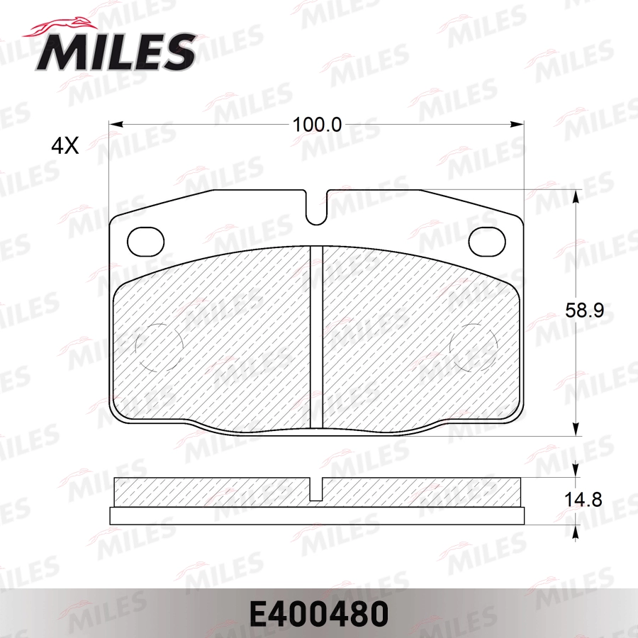 Комплект тормозных колодок дисковый тормоз MILES E400480
