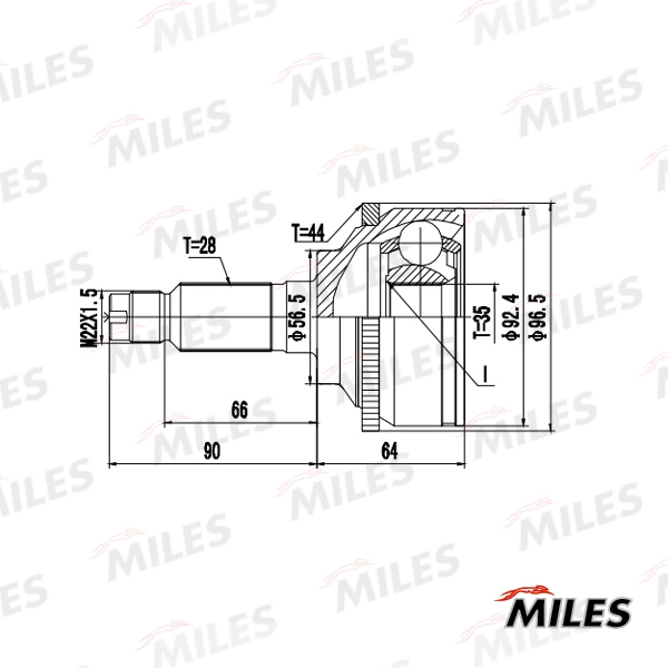Шарнирный комплект приводной вал MILES GA20713