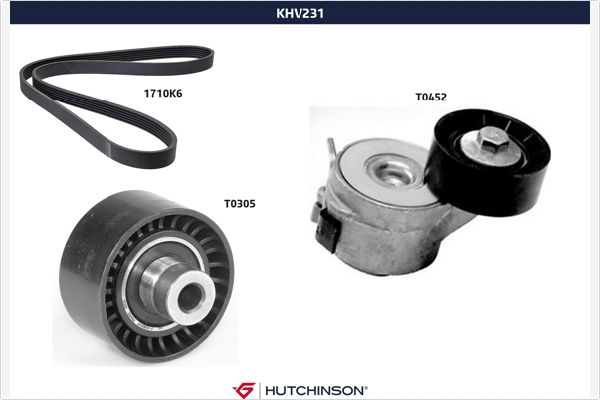 Поликлиновой ременный комплект HUTCHINSON KHV 231