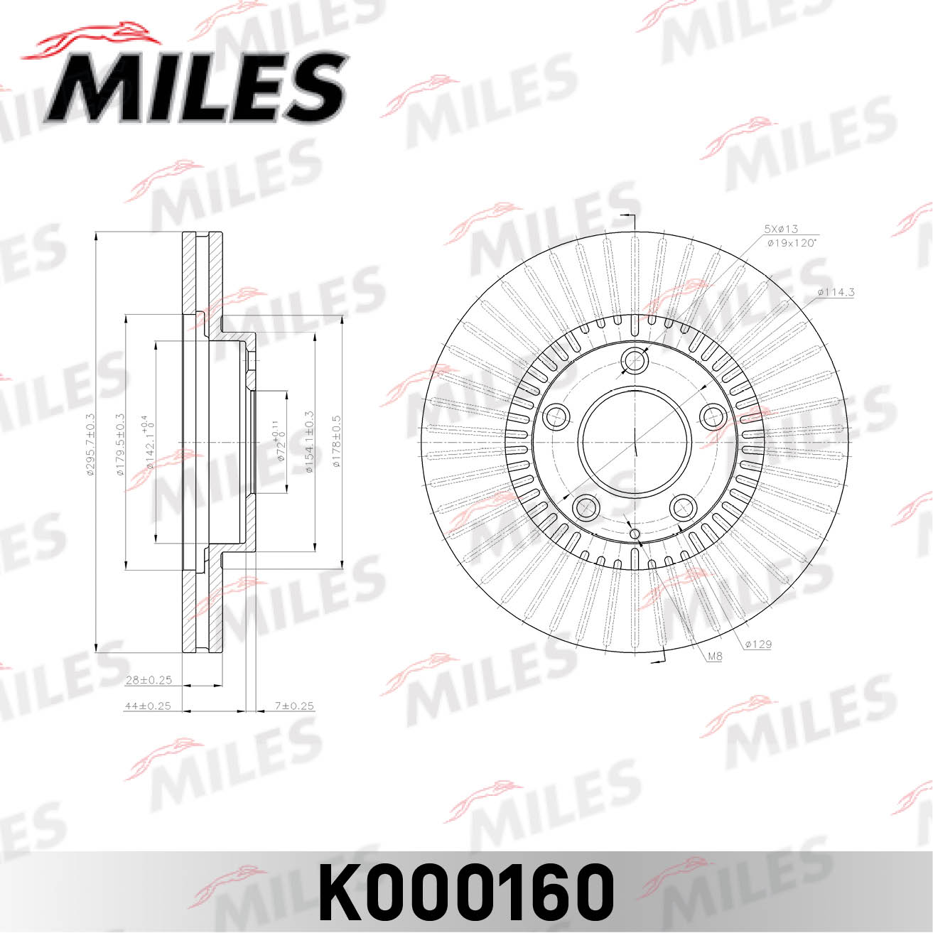 Тормозной диск MILES K000160