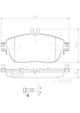 Комплект тормозных колодок дисковый тормоз prime line - ceramic BREMBO P50093N