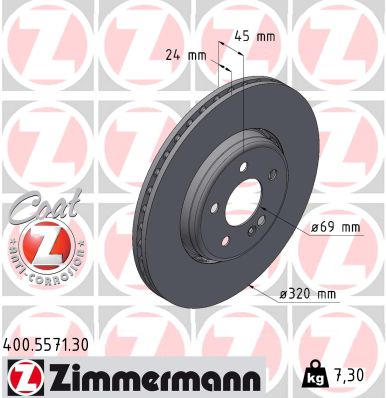 Тормозной диск formula s ZIMMERMANN 400.5571.30