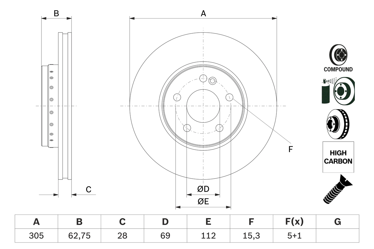 Тормозной диск BOSCH 0 986 479 G41