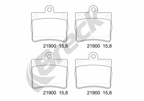 Комплект тормозных колодок дисковый тормоз BRECK 21900 00 702 00