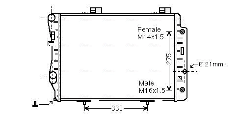 Радиатор охлаждение двигателя AVA QUALITY COOLING MSA2173