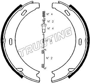 Комплект тормозных колодок стояночная тормозная система TRUSTING 052.121K
