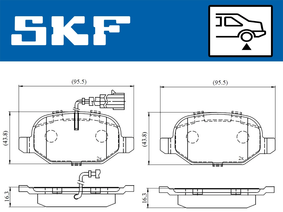 Комплект тормозных колодок дисковый тормоз SKF VKBP 90398 E
