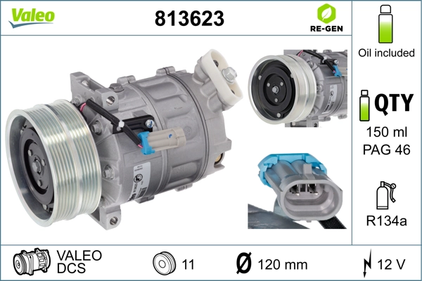 Компрессор кондиционер valeo re-gen remanufactured VALEO 813623