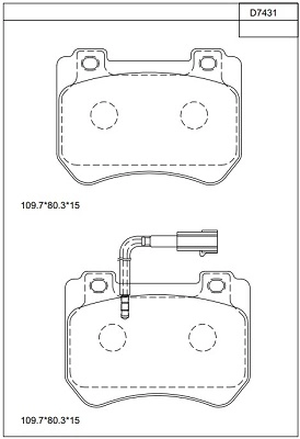 Комплект тормозных колодок дисковый тормоз ASIMCO KD7431