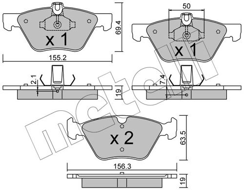 Комплект тормозных колодок дисковый тормоз METELLI 22-0252-1