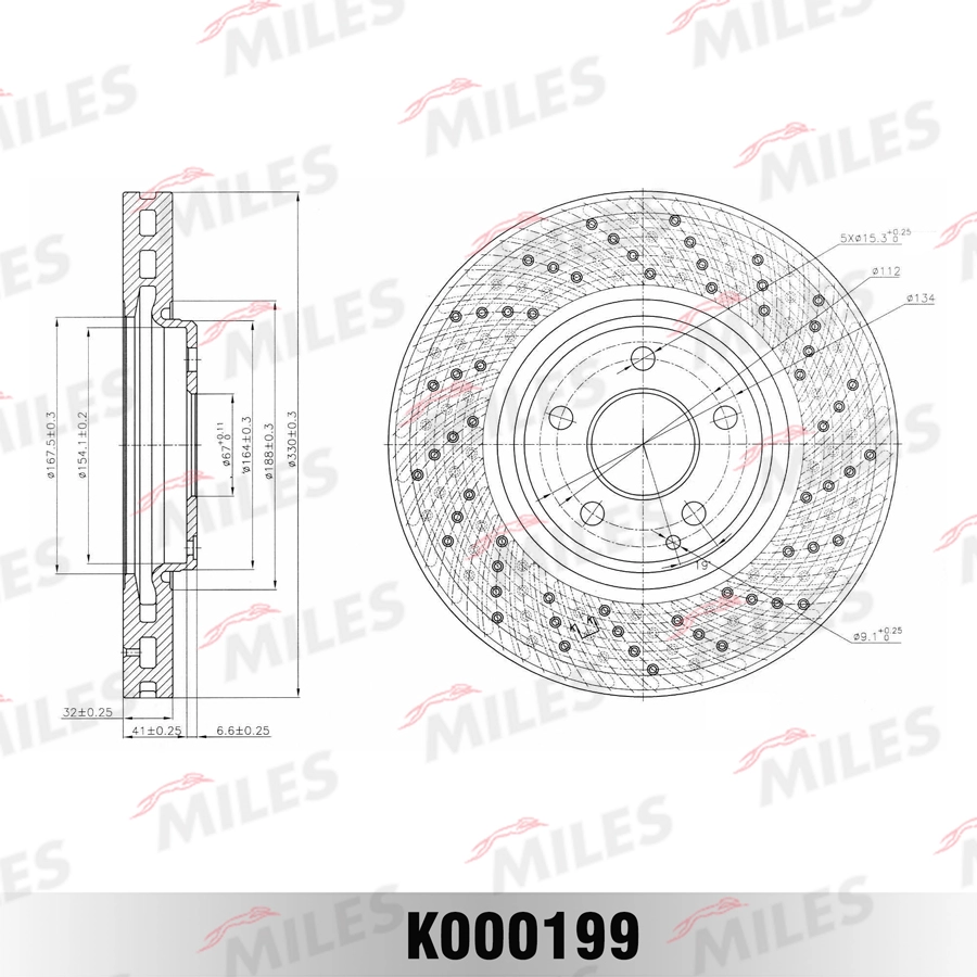 Тормозной диск MILES K000199